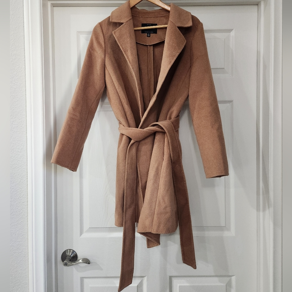 Lucky Brand Wool Blend Wrap Trench Coat